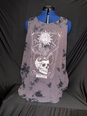 torrid Black Tie-Dye Skull & Sun Muscle Tee